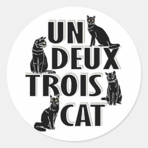 Sticker Rond Deux Trois Cat