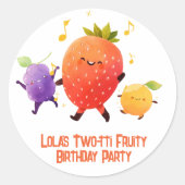Sticker Rond Deux tti Fruity 2e Anniversaire Enveloppe de fête (Devant)
