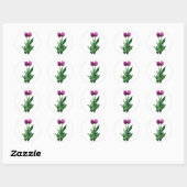 Sticker Rond Deux tulipes violettes (Feuille)