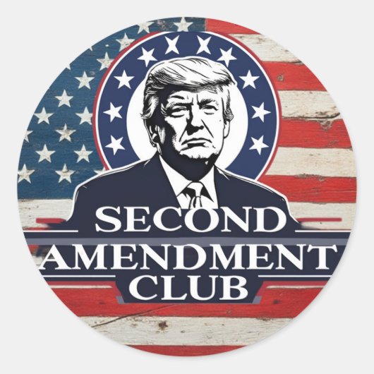 Sticker Rond Deuxième amendement de Trump (Devant)