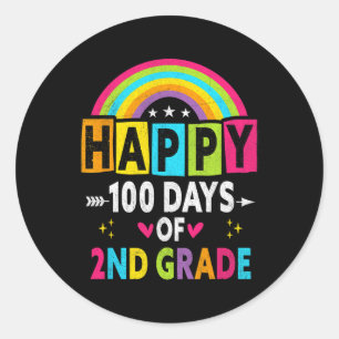Sticker Rond Deuxième Année Bonne 100 Jours De 2E Année Enseign