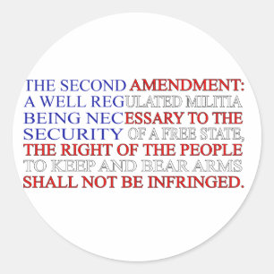 Sticker Rond Deuxième drapeau d'amendement
