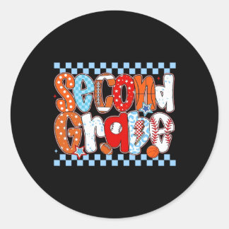 Sticker Rond Deuxième garçon de 2e année Vendre Sketll Footll S