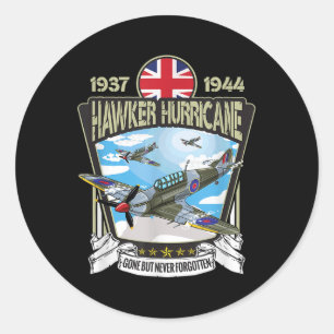 Sticker Rond Deuxième Guerre mondiale Avion britannique Hawker