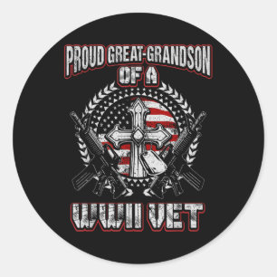 Sticker Rond Deuxième Guerre mondiale Vivant Fière Grand-Petit-