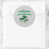 Sticker Rond Développer l'économie et non le gouvernement (Sac)