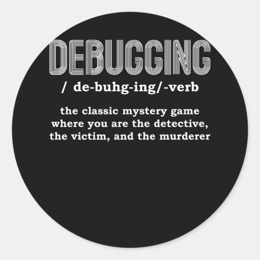 Sticker Rond Développeur de programmeur ingénieur logiciel débo (Devant)