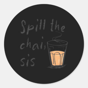 Sticker Rond Déverser Le Thé Chai Sis