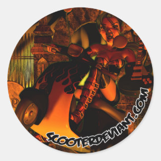Sticker Rond Déviant de scooter 3D