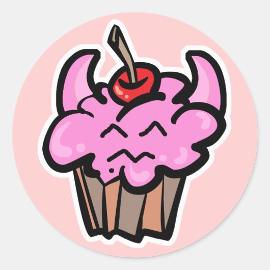 Sticker Rond Devil Food Cupcake (Devant)