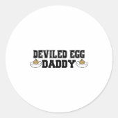 Sticker Rond Deviled Egg Daddy - Funny Thanksgiving Deviled Egg (Devant)