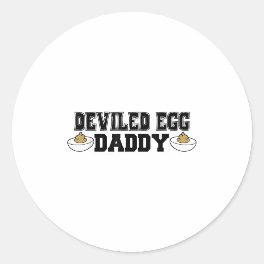 Sticker Rond Deviled Egg Daddy - Funny Thanksgiving Deviled Egg (Devant)
