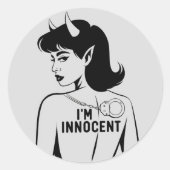 Sticker Rond Déviliser une femme innocente (Devant)