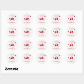 Sticker Rond Devinez combien de cerises à la Baby Shower (Feuille)