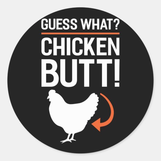 Sticker Rond Devinez quel bouton de poulet (Devant)