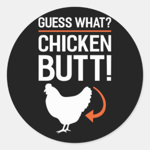 Sticker Rond Devinez quel bouton de poulet