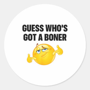 Sticker Rond Devinez qui a une blague coquine Sarcasme Adulte