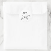 Sticker Rond Devinez Quoi ? (Sac)