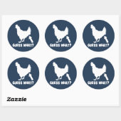 Sticker Rond Devinez Quoi ? Bouton de poulet (Feuille)