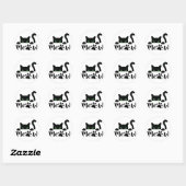 Sticker Rond Devis de chat Meow (Feuille)