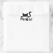Sticker Rond Devis de chat Meow (Sac)