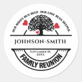 Sticker Rond Devis inspirant de l'arbre de réunion familiale (Devant)