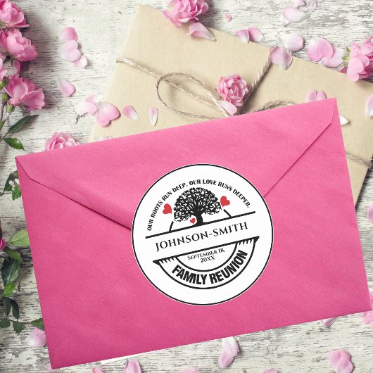 Sticker Rond Devis inspirant de l'arbre de réunion familiale