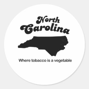 Sticker Rond Devise de la Caroline du Nord où le tabac est un