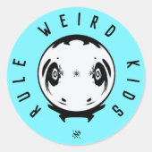 Sticker Rond Devise d'étrangeté (règle des enfants bizarres) 3 (Devant)