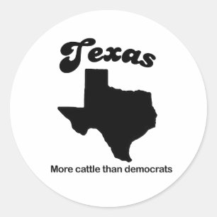 Sticker Rond Devise du Texas - plus de bétail que des