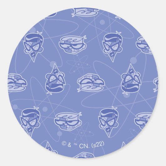 Sticker Rond Dexter et Mandark Motif atomique (Devant)