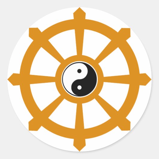 Sticker Rond Dharma Wheel Yin Yang (Devant)