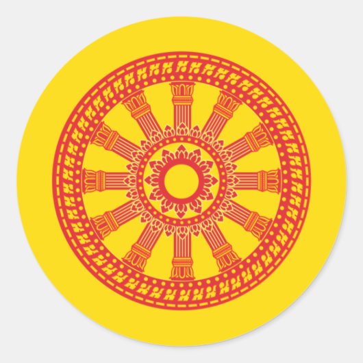 Sticker Rond Dharmacakra - (Thaïlande) Conception (Devant)