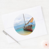 Sticker Rond Dhow traditionnel, Zanzibar, Tanzanie (Enveloppe)