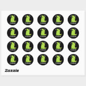 Sticker Rond Di-know-saur Dinosaur Dinosaure Pun Dark BG (Feuille)
