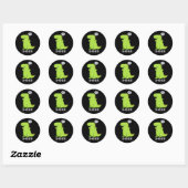 Sticker Rond Di-no-saur Dinosaure Drôle Puns Dark BG (Feuille)