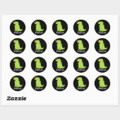 Sticker Rond Di-nose-saur Funny Dinosaur Pun Dark BG (Feuille)