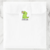 Sticker Rond Di-notes-saur Blague de dinosaure drôle (Sac)