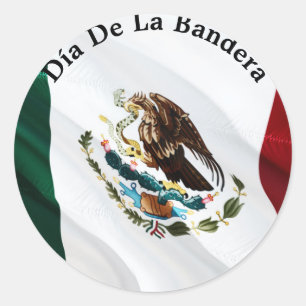 Sticker Rond Día de la Bandera (Jour du Drapeau Mexicain)