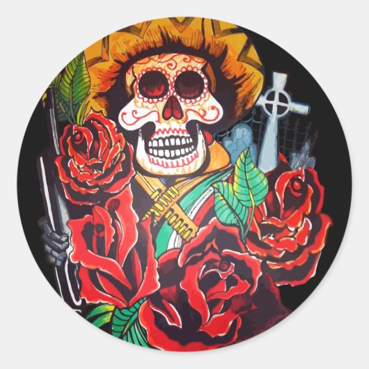 Sticker Rond dia de los muertos (Devant)