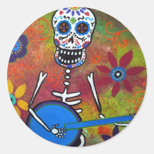 STICKER ROND DIA DE LOS MUERTOS