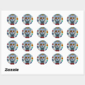 STICKER ROND DIA DE LOS MUERTOS (Feuille)