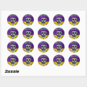STICKER ROND DIA DE LOS MUERTOS CATRINA (Feuille)