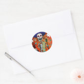 STICKER ROND DIA DE LOS MUERTOS MARIACHI (Enveloppe)