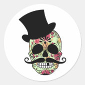 Sticker Rond Dia De Los Muertos Skeleton (Devant)