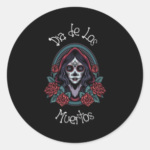 Sticker Rond Dia de los Muertos - Sugar Candy Crâne