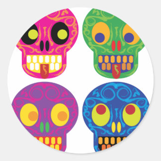 Sticker Rond Dia de los todos los muertos