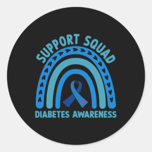 Sticker Rond Diabète Blue Support Squad Sensibilisation au diab