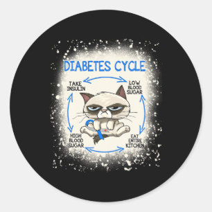 Sticker Rond Diabète Cycle Diabète Sensibilisation Plaisir Chat