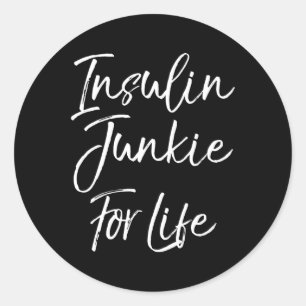 Sticker Rond Diabète de type 1 amusant dire mignon Insuline Jun